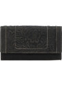 Kožená peněženka černá se vzorem - Tomas Mayana černá