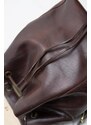 Glamorous by GLAM Santa Croce Dámský kožený batoh s klopou - tmavě hnědá
