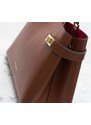 Glamorous by GLAM Dámská exkluzivní kabelka se zlatými detaily - hnědá