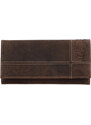 Dámská kožená peněženka hnědá broušená se vzorem - Tomas Farbe hnědá