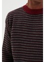Trendyol Burgundy Regular Crew Neck Jacquard Sweater