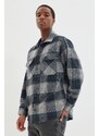 Trendyol Navy Blue Oversize Lumberjack Plaid Shirt