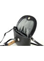 Kožená mini klopnová kabelka Katana - černá