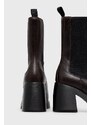 Kožené kotníkové boty Vagabond Shoemakers dámské, hnědá barva, na podpatku