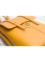 Glamorous by GLAM Dámský kožený batoh na patenty ražený - tmavě žlutá