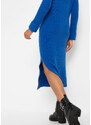 bonprix Pletené šaty s rolákovým límcem Modrá