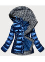 SPEED.A Tmavě modro/bílá dámská prošívaná bunda s kapucí (XW817X)