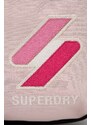 Batoh Superdry pánský, růžová barva, velký, s aplikací