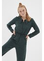 Trendyol Green Checkered Zipper Jumpsuit