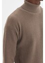 Trendyol Camel Oversize Wide Fit Turtleneck Basic Sweater