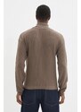 Trendyol Camel Oversize Wide Fit Turtleneck Basic Sweater