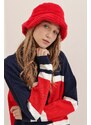 Trend Alaçatı Stili Women's Red Soft Textured Plush Bucket Hat