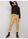 BASIC Černožluté vzorované kalhoty --black-yellow Žlutá