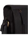Kabelky od Hraběnky Pánská městská taška s koženou klopou PERUZZI; černá