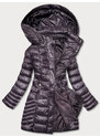 MITNO Lehká dámská prošívaná zimní bunda v lilkové barvě (Z2821-12)
