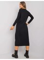 Fashionhunters OCH BELLA Černé pletené šaty s dlouhými rukávy
