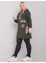 Fashionhunters Nadměrná tmavá khaki tunika s kapucí od Ashford
