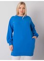 Fashionhunters Tmavě modrá bavlněná mikina větší velikosti pro ženy