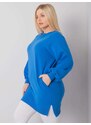 Fashionhunters Tmavě modrá bavlněná mikina větší velikosti pro ženy