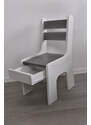 Dětský stolek a 2 židličky s šuplíky- šedá