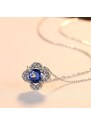 Linda's Jewelry Stříbrný náhrdelník Indigový Květ Ag 925/1000 INH154