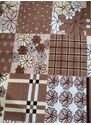 Flanelové povlečení Patchwork hnědý