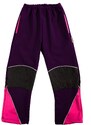 Veselá Nohavice Dětské softshellové kalhoty celoroční tmavěfialovo-růžové