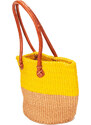 Malá pletená taška přes rameno žlutá Sisal