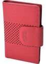 Červená dámská kožená peněženka Nivasaža s dírkováním N205
