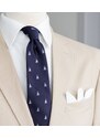 BUBIBUBI Tmavomodrá kravata s plachetnicemi