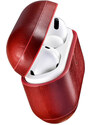 Kožené pouzdro na sluchátka AirPods Pro - iCarer, Vintage Red