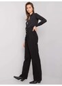 MOONART Černé široké džíny s vysokým pasem Shelburne -black Černá
