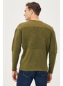 AC&Co / Altınyıldız Classics Men's Light Khaki Standard Fit Normal Cut Anti-Pilling Crew Neck Knitwear Sweater.