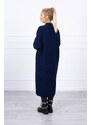 MladaModa Dlouhý kardiganový svetr s netopýřími rukávy model 2020-9 barva námořnická modrá