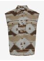 Hnědo-béžová vzorovaná vesta Noisy May Aztec - Dámské