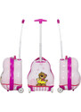 MONOPOL Sada dětských kufrů Teddy Pink 2-set