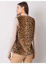 BASIC Béžová leopardí dámská vesta --beige Zvířecí