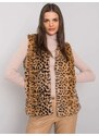 BASIC Béžová leopardí dámská vesta --beige Zvířecí
