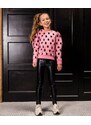B-nosy Dívčí mikina růžová s černými puntíky