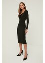 Trendyol Black Collar Detailed Bodycon Midi Knitted Dress