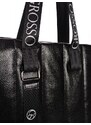 Černá měkká dámská kabelka se svislým prošíváním S687 GROSSO