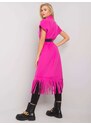 Fashionhunters Růžový plášť s třásněmi Forl