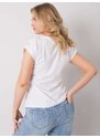 Fashionhunters Větší bílé tričko s nášivkami