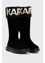 Semišové sněhule Karl Lagerfeld Kapri Kosi černá barva