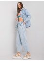 BASIC SVĚTLE MODRÉ DÁMSKÉ DŽÍNY -LIGHT BLUE Denim vzor