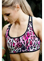 DRAGONFLY Sportovní podprsenka XENIA - pink leopard