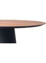 Hnědý dubový konferenční stolek Marco Barotti 90 cm s koženou podnoží