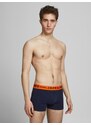 JACK & JONES Boxerky 'Lichfield' námořnická modř / oranžová / vínově červená