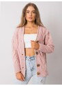 Fashionhunters Zaprášený růžový svetr na knoflíky od Louissine RUE PARIS