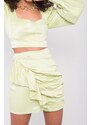 Fashionhunters Limetková sukně s BSL závěsem
